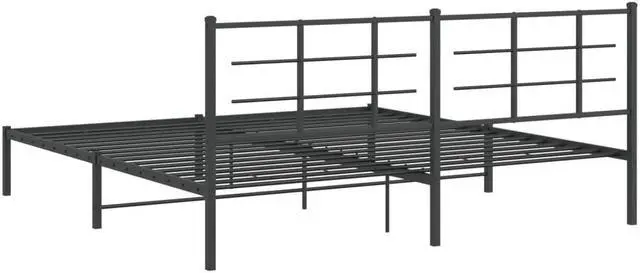 Alt view image 7 of 7 - vidaXL Metal Bed Frame with Headboard Bedroom Furniture Black 76"x79.9" King