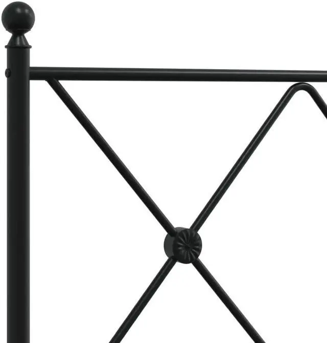 Alt view image 6 of 6 - vidaXL Metal Bed Frame with Headboard and Footboard Furniture Black 39.4"x78.7"