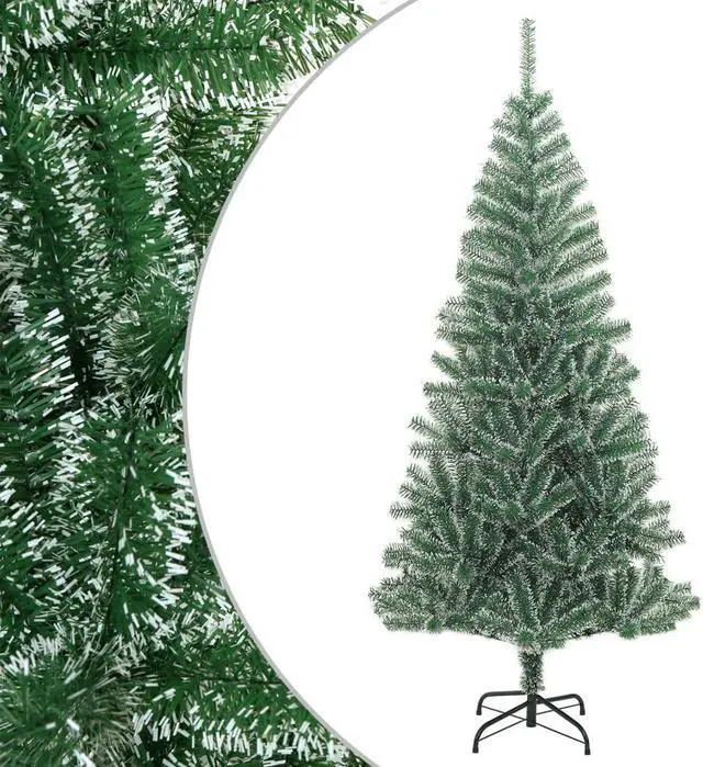 Alt view image 6 of 7 - vidaXL Christmas Tree Outdoor Artificial Christmas Tree with Flocked Snow Green