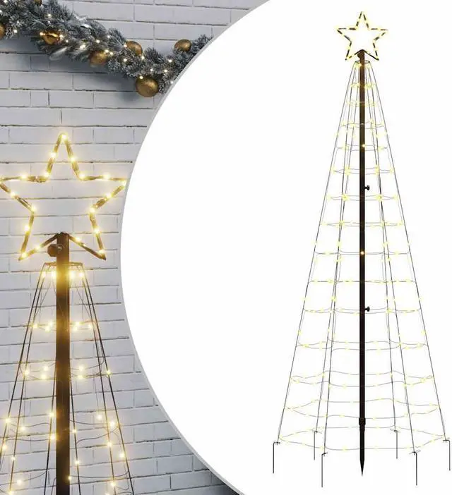 Alt view image 2 of 6 - vidaXL Christmas Tree Light with Spikes Xmas Decoration 220 LEDs Warm White