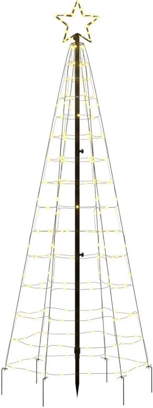 Alt view image 5 of 6 - vidaXL Christmas Tree Light with Spikes Xmas Decoration 220 LEDs Warm White
