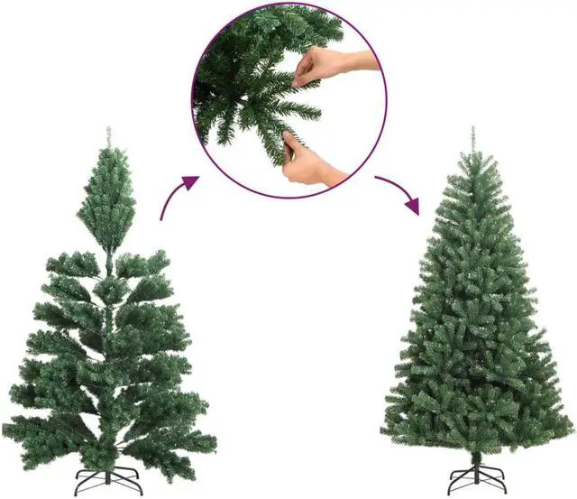 Alt view image 15 of 15 - vidaXL Christmas Tree Decor Slim Artificial Half Xmas Tree with Stand White