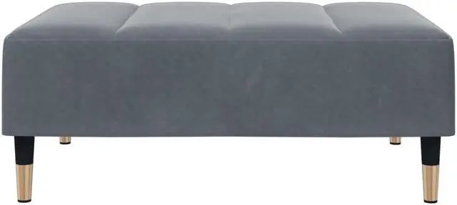 Alt view image 5 of 6 - vidaXL 2-Seater Sofa Bed with Footstool Couch Living Room Dark Gray Velvet