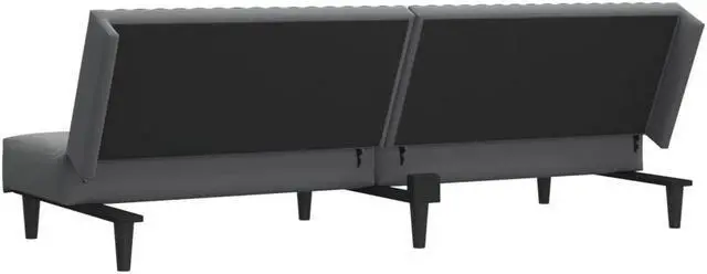 Alt view image 5 of 7 - vidaXL 2-Seater Sofa Bed Accent Upholstered Loveseat Couch Dark Gray Velvet
