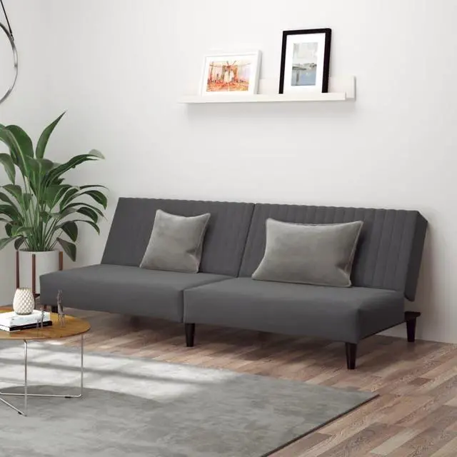 Main image of vidaXL 2-Seater Sofa Bed Accent Upholstered Loveseat Couch Dark Gray Velvet