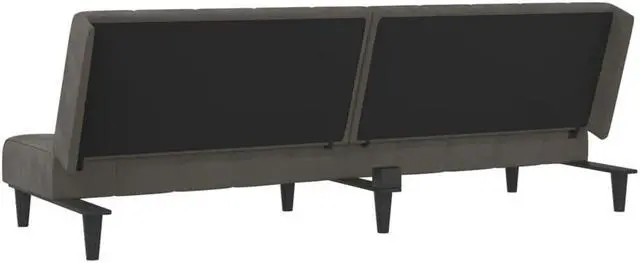 Alt view image 5 of 7 - vidaXL 2-Seater Sofa Bed Accent Upholstered Loveseat Couch Dark Gray Velvet