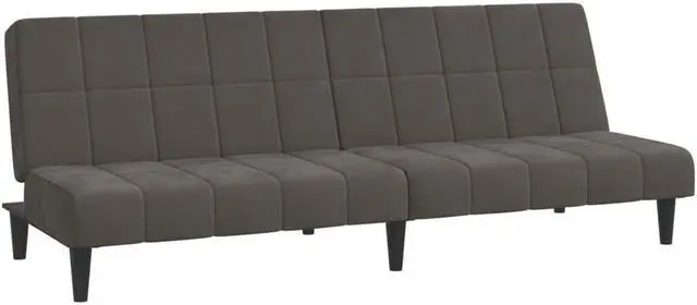 Alt view image 3 of 7 - vidaXL 2-Seater Sofa Bed Accent Upholstered Loveseat Couch Dark Gray Velvet