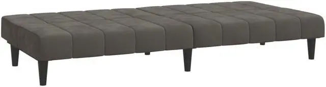 Alt view image 6 of 7 - vidaXL 2-Seater Sofa Bed Accent Upholstered Loveseat Couch Dark Gray Velvet