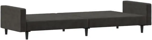 Alt view image 6 of 7 - vidaXL 2-Seater Sofa Bed Accent Upholstered Loveseat Couch Dark Gray Velvet