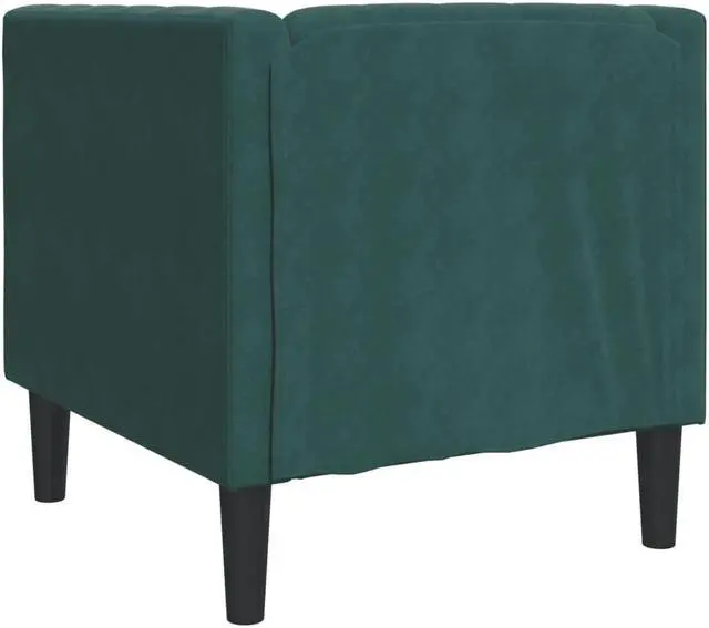 Alt view image 5 of 6 - vidaXL Chesterfield Sofa Chair Armchair Upholstered Couch Dark Green Velvet
