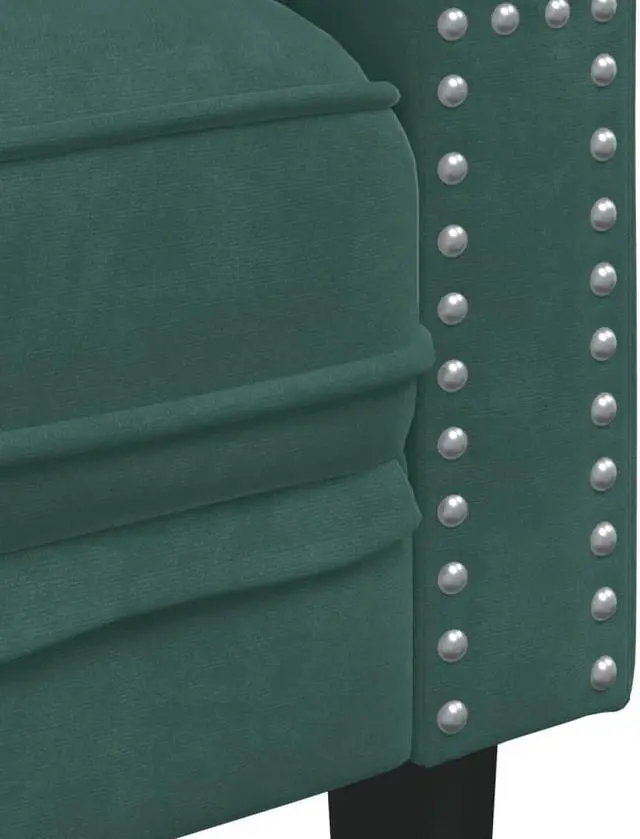Alt view image 6 of 6 - vidaXL Chesterfield Sofa Chair Armchair Upholstered Couch Dark Green Velvet