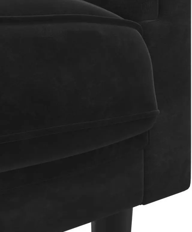 Alt view image 6 of 7 - vidaXL Sofa with Cushions 2-Seater Upholstered Couch Loveseat Black Velvet