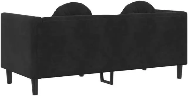 Alt view image 5 of 7 - vidaXL Sofa with Cushions 2-Seater Upholstered Couch Loveseat Black Velvet