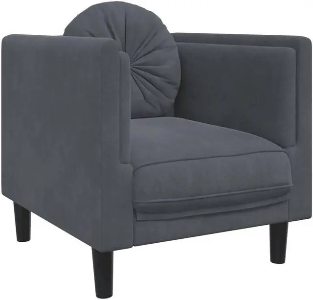Alt view image 3 of 7 - vidaXL Sofa Chair with Cushion Upholstered Armchair Living Room Dark Gray Velvet