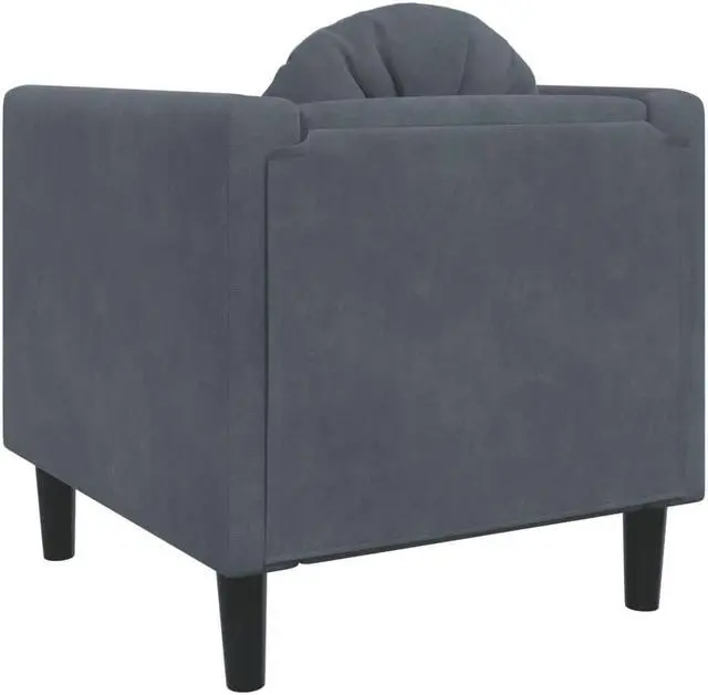 Alt view image 5 of 7 - vidaXL Sofa Chair with Cushion Upholstered Armchair Living Room Dark Gray Velvet