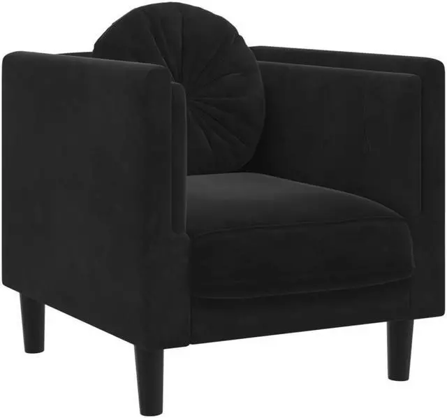 Alt view image 3 of 7 - vidaXL Sofa Chair with Cushion Upholstered Armchair Living Room Black Velvet
