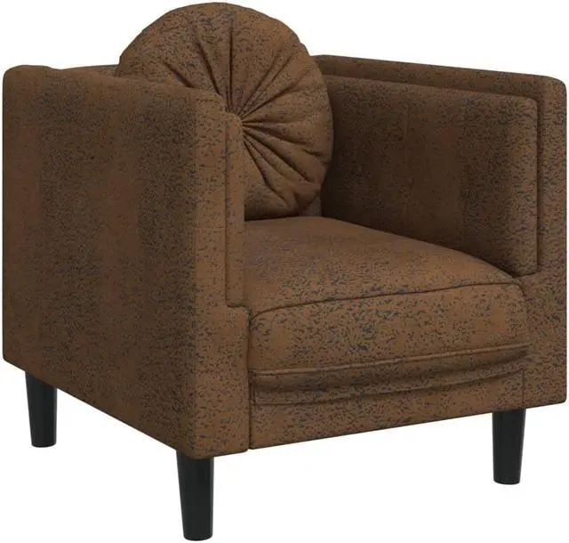 Alt view image 3 of 7 - vidaXL Sofa Chair with Cushion Armchair Living Room Brown Faux Suede Leather