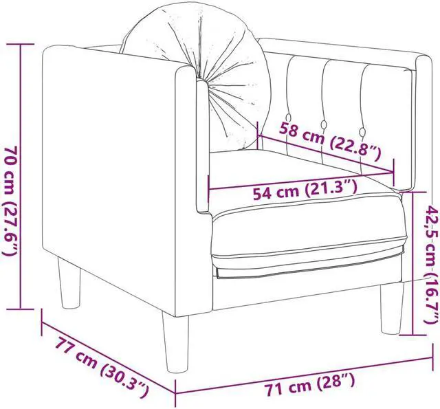 Alt view image 4 of 7 - vidaXL Sofa Chair with Cushion Armchair Living Room Brown Faux Suede Leather
