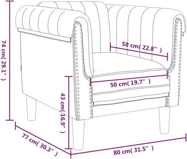Alt view image 4 of 7 - vidaXL Sofa Chair Accent Upholstered Armchair Seating Living Room Black Velvet