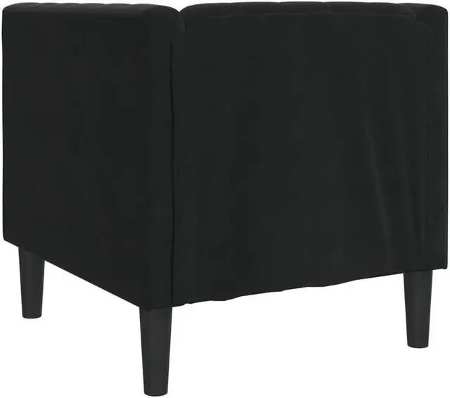 Alt view image 5 of 6 - vidaXL Chesterfield Sofa Chair Leisure Armchair Upholstered Couch Black Velvet