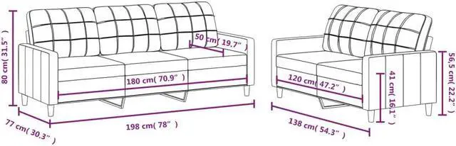 Alt view image 4 of 5 - vidaXL Sofa Set with Cushions Sectional Sofa Couch 2 Piece Dark Gray Fabric