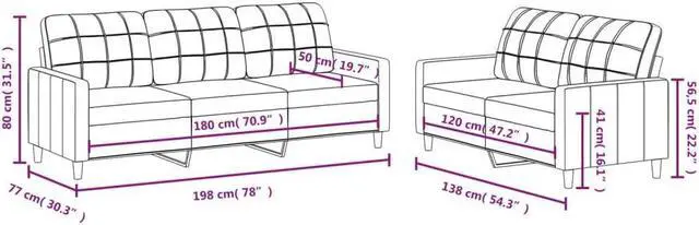 Alt view image 5 of 5 - vidaXL Sofa Set with Cushions Sectional Sofa Couch 2 Piece Dark Gray Fabric