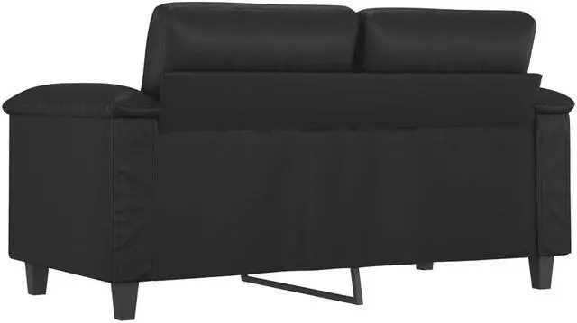 Alt view image 5 of 7 - vidaXL Sofa Accent Loveseat Couch Settee 2 Seater Sofa Black Faux Leather