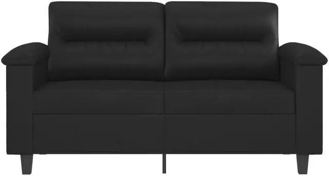 Alt view image 3 of 7 - vidaXL Sofa Accent Loveseat Couch Settee 2 Seater Sofa Black Faux Leather