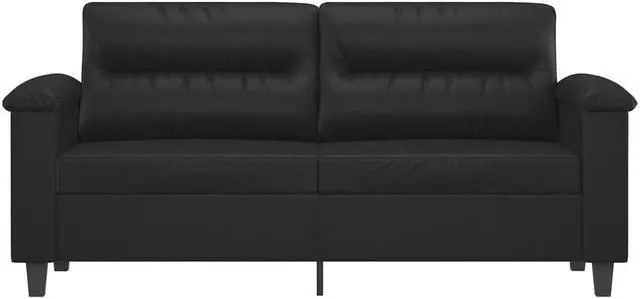 Alt view image 3 of 7 - vidaXL Sofa Accent Loveseat Couch Settee 2 Seater Sofa Black Faux Leather