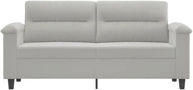 Alt view image 3 of 7 - vidaXL 2-Seater Sofa Loveseat Couch Sofa Settee Light Gray Microfiber Fabric