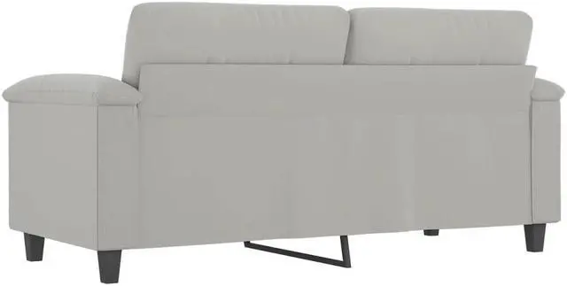 Alt view image 5 of 7 - vidaXL 2-Seater Sofa Loveseat Couch Sofa Settee Light Gray Microfiber Fabric