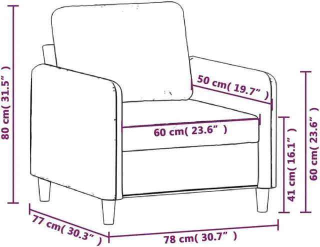 Alt view image 4 of 7 - vidaXL Sofa Chair Accent Upholstered Single Sofa Armchair Dark Gray Velvet