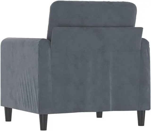 Alt view image 5 of 7 - vidaXL Sofa Chair Accent Upholstered Single Sofa Armchair Dark Gray Velvet
