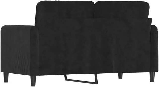 Alt view image 5 of 7 - vidaXL Sofa Accent Loveseat Couch 2 Seater Sofa Living Room Seating Black Velvet
