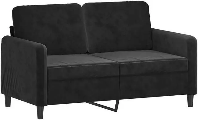 Alt view image 2 of 7 - vidaXL Sofa Accent Loveseat Couch 2 Seater Sofa Living Room Seating Black Velvet