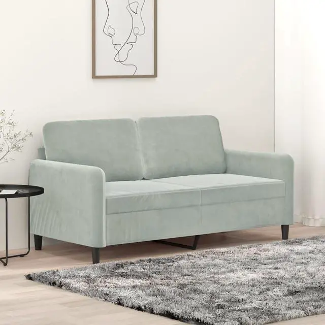 Main image of vidaXL Sofa Accent Loveseat Couch Sofa Living Room Seating Light Gray Velvet