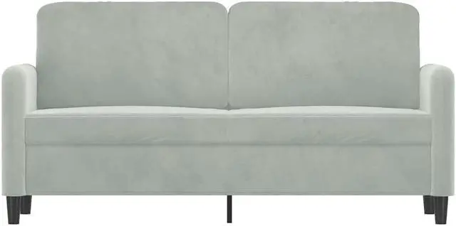 Alt view image 3 of 7 - vidaXL Sofa Accent Loveseat Couch Sofa Living Room Seating Light Gray Velvet