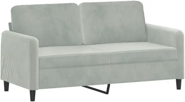 Alt view image 2 of 7 - vidaXL Sofa Accent Loveseat Couch Sofa Living Room Seating Light Gray Velvet