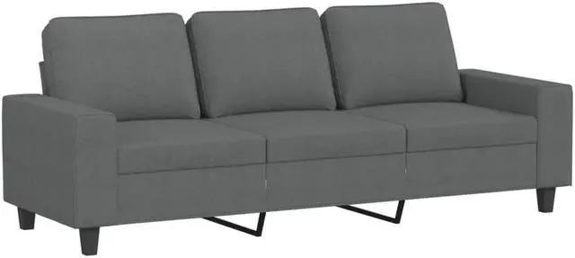 Alt view image 2 of 7 - vidaXL 3-Seater Sofa Accent Upholstered Couch Sofa Armchair Dark Gray Fabric