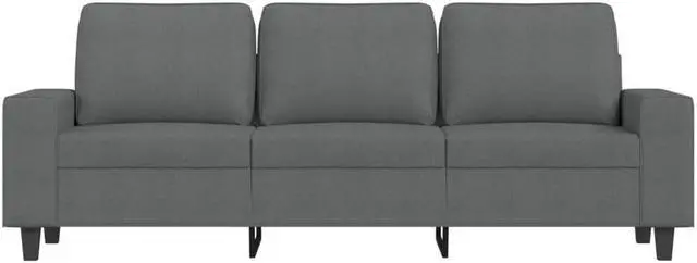 Alt view image 3 of 7 - vidaXL 3-Seater Sofa Accent Upholstered Couch Sofa Armchair Dark Gray Fabric