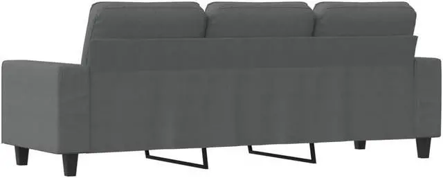Alt view image 5 of 7 - vidaXL 3-Seater Sofa Accent Upholstered Couch Sofa Armchair Dark Gray Fabric