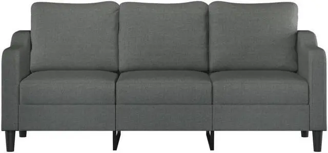 Alt view image 3 of 7 - vidaXL Sofa Accent Upholstered 3-Seater Couch Sofa Armchair Dark Gray Fabric