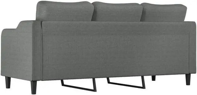 Alt view image 5 of 7 - vidaXL Sofa Accent Upholstered 3-Seater Couch Sofa Armchair Dark Gray Fabric