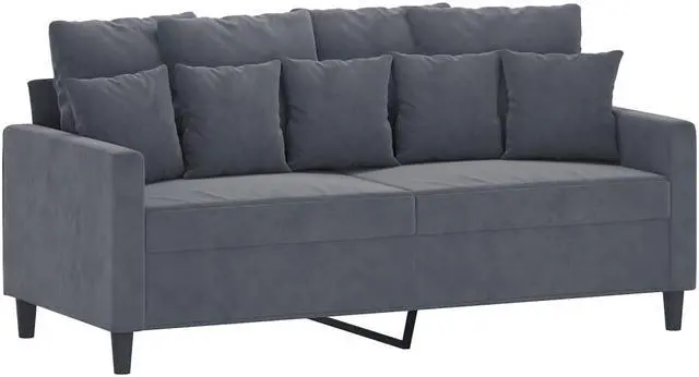 Alt view image 2 of 7 - vidaXL Sofa Accent Loveseat Couch Sofa Living Room Seating Dark Gray Velvet