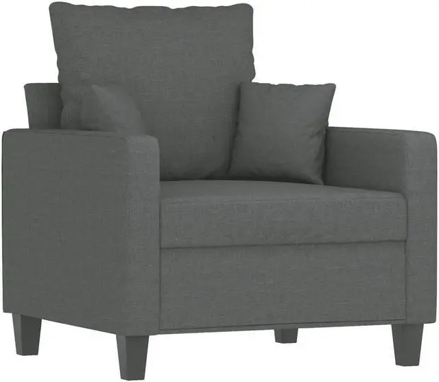 Alt view image 2 of 7 - vidaXL Sofa Chair Accent Upholstered Single Sofa Armchair Dark Gray Fabric