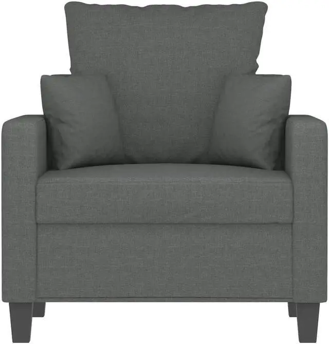 Alt view image 3 of 7 - vidaXL Sofa Chair Accent Upholstered Single Sofa Armchair Dark Gray Fabric