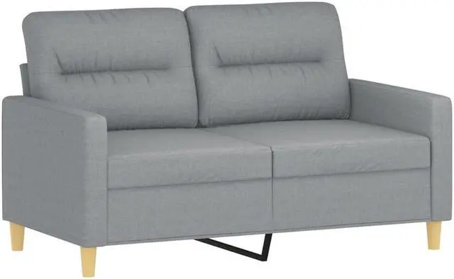 Alt view image 2 of 7 - vidaXL Sofa Accent Loveseat Couch Sofa Living Room Seating Light Gray Fabric