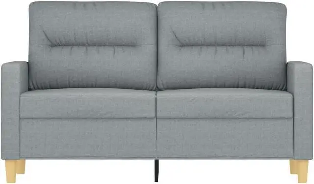 Alt view image 3 of 7 - vidaXL Sofa Accent Loveseat Couch Sofa Living Room Seating Light Gray Fabric