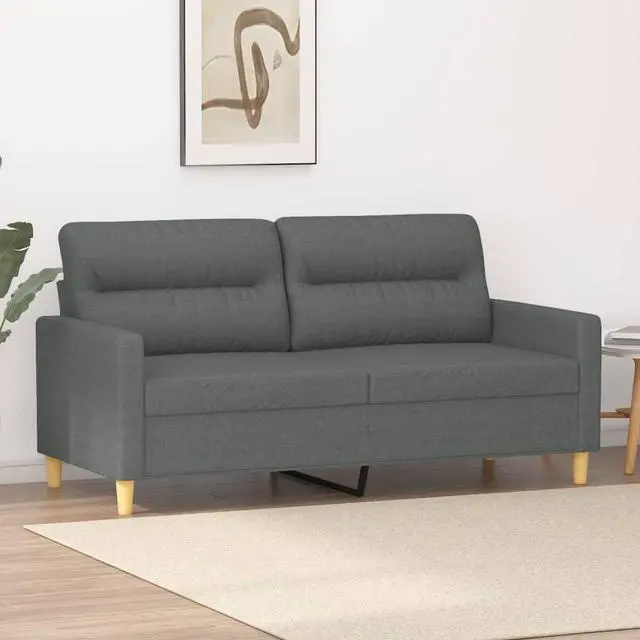Main image of vidaXL Sofa Accent Loveseat Couch Sofa Living Room Seating Dark Gray Fabric