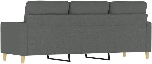 Alt view image 5 of 7 - vidaXL Sofa Upholstered 3-Seater Sofa Couch for Living Room Dark Gray Fabric